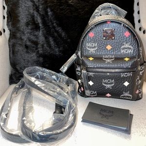 Authentic Mcm Mini BackPack With Multi Color Visetos Print